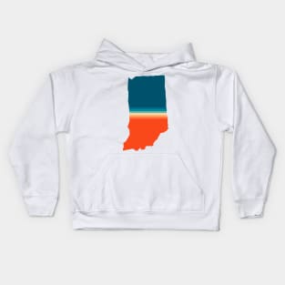 Indiana State Retro Map Kids Hoodie